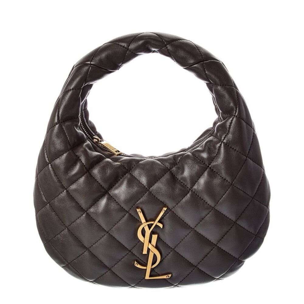 Saint Laurent Icarino Quilted Leather Shoulder Bag, Grey
